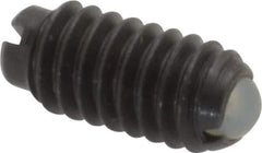 Vlier - 8-32, 0.094" Ball Diam, 0.344" Body Length, 0.025" Max Ball Reach, Threaded Ball Plunger - Steel Body, Nylon Ball, 0.5 Lb Initial End Force, 1.25 Lb Final End Force - USA Tool & Supply