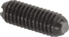 Vlier - 10-32, 0.094" Ball Diam, 0.513" Body Length, 0.025" Max Ball Reach, Threaded Ball Plunger - Steel Body, Nylon Ball, 1.5 Lb Initial End Force, 3 Lb Final End Force - USA Tool & Supply