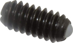 Vlier - 1/4-20, 0.125" Ball Diam, 0.531" Body Length, 0.035" Max Ball Reach, Threaded Ball Plunger - Steel Body, Nylon Ball, 3 Lb Initial End Force, 7 Lb Final End Force - USA Tool & Supply
