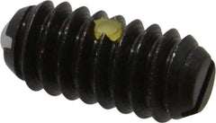 Vlier - 1/4-20, 0.125" Ball Diam, 0.531" Body Length, 0.035" Max Ball Reach, Threaded Ball Plunger - Steel Body, Nylon Ball, 3 Lb Initial End Force, 7 Lb Final End Force, Locking Element - USA Tool & Supply