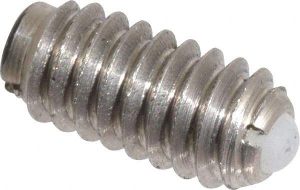 Vlier - 1/4-20, 0.125" Ball Diam, 0.531" Body Length, 0.035" Max Ball Reach, Threaded Ball Plunger - Stainless Steel Body, Nylon Ball, 3 Lb Initial End Force, 7 Lb Final End Force, Locking Element - USA Tool & Supply