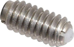 Vlier - 1/4-20, 0.125" Ball Diam, 0.531" Body Length, 0.035" Max Ball Reach, Threaded Ball Plunger - Stainless Steel Body, Nylon Ball, 3 Lb Initial End Force, 7 Lb Final End Force, Locking Element - USA Tool & Supply