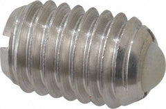 Vlier - 1/2-13, 0.281" Ball Diam, 0.75" Body Length, 0.072" Max Ball Reach, Threaded Ball Plunger - Stainless Steel Body, Nylon Ball, 6 Lb Initial End Force, 30 Lb Final End Force - USA Tool & Supply