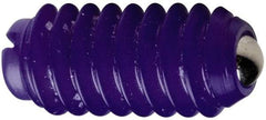 Vlier - 3/8-16, 0.187" Ball Diam, 0.625" Body Length, 0.053" Max Ball Reach, Threaded Ball Plunger - Delrin Body, Stainless Steel Ball, 5 Lb Initial End Force, 10 Lb Final End Force - USA Tool & Supply