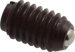 Vlier - 3/8-16, 0.187" Ball Diam, 0.625" Body Length, 0.053" Max Ball Reach, Threaded Ball Plunger - Delrin Body, Stainless Steel Ball, 2.5 Lb Initial End Force, 5 Lb Final End Force - USA Tool & Supply