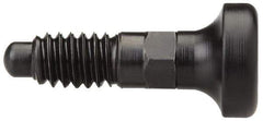 Vlier - 1/4-20, 0.16" Max Plunger Diam, 0.12 Lb Init to 0.36 Lb Final End Force, Knob Handle Plunger - Delrin Knob, 0.63" Body Length, 1/2" Length Under Head/Shoulder, 0.13" Plunger Projection - USA Tool & Supply