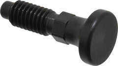 Vlier - 3/8-16, 1/4" Max Plunger Diam, 0.25 Lb Init to 2 Lb Final End Force, Knob Handle Plunger - Delrin Knob, 0.94" Body Length, 3/4" Length Under Head/Shoulder, 0.18" Plunger Projection - USA Tool & Supply