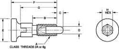 Vlier - M6x1.0, 13mm Thread Length, 0.118" Max Plunger Diam, 0.11 Lb Init to 0.34 Lb Final End Force, Knob Handle Plunger - Delrin Knob, 0.63" Body Length, 1/2" Length Under Head/Shoulder, 0.118" Plunger Projection - USA Tool & Supply