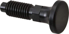 Vlier - 1/2-13, 0.31" Max Plunger Diam, 0.5 Lb Init to 1.75 Lb Final End Force, Knob Handle Plunger - Delrin Knob, 1-1/4" Body Length, 1" Length Under Head/Shoulder, 1/4" Plunger Projection - USA Tool & Supply