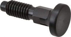 Vlier - 3/8-16, 1/4" Max Plunger Diam, 0.25 Lb Init to 2 Lb Final End Force, Locking Knob Handle Plunger - Delrin Knob, 0.94" Body Length, 3/4" Length Under Head/Shoulder, 0.18" Plunger Projection - USA Tool & Supply
