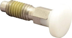 Vlier - 3/8-16, 1/4" Max Plunger Diam, 0.25 Lb Init to 2 Lb Final End Force, Locking Knob Handle Plunger - Delrin Knob, 0.94" Body Length, 3/4" Length Under Head/Shoulder, 0.18" Plunger Projection - USA Tool & Supply