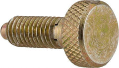 Vlier - M6x1.0, 0.512" Thread Length, 0.118" Max Plunger Diam, 1 Lb Init to 4 Lb Final End Force, Knob Handle Plunger - Knurled Knob, 0.63" Body Length, 0.512" Length Under Head/Shoulder, 0.118" Plunger Projection - USA Tool & Supply