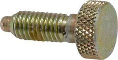 Vlier - 10-32, 0.4" Thread Length, 0.104" Max Plunger Diam, 0.5 Lb Init to 3 Lb Final End Force, Knob Handle Plunger - Knurled Knob, 0.46" Body Length, 0.4" Length Under Head/Shoulder, 3/32" Plunger Projection - USA Tool & Supply