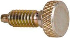 Vlier - 1/4-20, 1/2" Thread Length, 0.123" Max Plunger Diam, 1 Lb Init to 4 Lb Final End Force, Knob Handle Plunger - Knurled Knob, 0.79" Body Length, 1/2" Length Under Head/Shoulder, 1/8" Plunger Projection - USA Tool & Supply