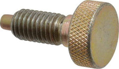 Vlier - 1/2-13, 7/8" Thread Length, 1/4" Max Plunger Diam, 1 Lb Init to 10 Lb Final End Force, Knob Handle Plunger - Knurled Knob, 1.13" Body Length, 7/8" Length Under Head/Shoulder, 1/4" Plunger Projection - USA Tool & Supply
