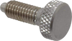 Vlier - 10-32, 0.4" Thread Length, 0.104" Max Plunger Diam, 0.5 Lb Init to 3 Lb Final End Force, Knob Handle Plunger - Knurled Knob, 0.46" Body Length, 0.4" Length Under Head/Shoulder, 3/32" Plunger Projection - USA Tool & Supply