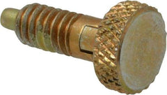 Vlier - 1/4-20, 0.4" Thread Length, 0.123 to 1/8" Max Plunger Diam, 0.5 Lb Init to 2 Lb Final End Force, Locking Knob Handle Plunger - Knurled Knob, 0.53" Length Under Head/Shoulder, 1/8" Plunger Projection - USA Tool & Supply