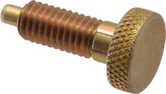 Vlier - 3/8-16, 3/4" Thread Length, 0.185 to 0.186" Max Plunger Diam, 0.5 Lb Init to 3 Lb Final End Force, Locking Knob Handle Plunger - Knurled Knob, 0.97" Length Under Head/Shoulder, 0.22" Plunger Projection - USA Tool & Supply