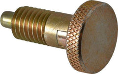 Vlier - 1/2-13, 0.65" Thread Length, 1/4 to 1/4" Max Plunger Diam, 0.5 Lb Init to 4 Lb Final End Force, Locking Knob Handle Plunger - Knurled Knob, 0.9" Length Under Head/Shoulder, 1/4" Plunger Projection - USA Tool & Supply