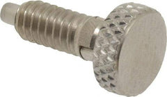 Vlier - 1/4-20, 0.4" Thread Length, 0.123 to 1/8" Max Plunger Diam, 0.5 Lb Init to 2 Lb Final End Force, Locking Knob Handle Plunger - Knurled Knob, 0.53" Length Under Head/Shoulder, 1/8" Plunger Projection - USA Tool & Supply