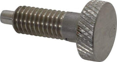 Vlier - 3/8-16, 3/4" Thread Length, 0.185 to 0.186" Max Plunger Diam, 0.5 Lb Init to 3 Lb Final End Force, Locking Knob Handle Plunger - Knurled Knob, 0.97" Length Under Head/Shoulder, 0.22" Plunger Projection - USA Tool & Supply