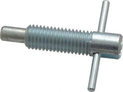 Vlier - 5/8-11 Thread, 2-1/2" Body Length, 5/8" Plunger Projection, 3/8" Plunger Diam, Steel, Locking T Handle Plunger - 1.7" Thread Length, 2-1/2" Handle Length, 2.38" Plunger Length, 2-1/2 Lb Initial End Force, 5 Lb Final End Force, - USA Tool & Supply