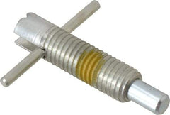Vlier - 5/8-11 Thread, 2-1/2" Body Length, 5/8" Plunger Projection, 3/8" Plunger Diam, Steel, Locking T Handle Plunger - 1.7" Thread Length, 2-1/2" Handle Length, 2.38" Plunger Length, 2-1/2 Lb Initial End Force, 5 Lb Final End Force, Locking Element - USA Tool & Supply