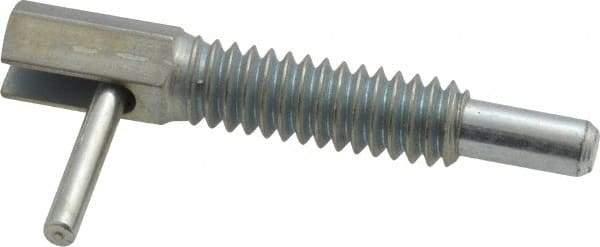 Vlier - 1/4-20, 0.8" Thread Length, 0.16" Plunger Diam, 0.5 Lb Init to 2.5 Lb Final End Force, Steel Locking L Handle Plunger - 1-1/4" Body Length, 0.8" Length Under Head, 0.38" Plunger Projection - USA Tool & Supply