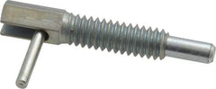 Vlier - 1/4-20, 0.8" Thread Length, 0.16" Plunger Diam, 0.5 Lb Init to 2.5 Lb Final End Force, Steel Locking L Handle Plunger - 1-1/4" Body Length, 0.8" Length Under Head, 0.38" Plunger Projection - USA Tool & Supply