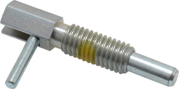 Vlier - 1/2-13, 1.1" Thread Length, 0.31" Plunger Diam, 1 Lb Init to 5 Lb Final End Force, Steel Locking L Handle Plunger - 2.11" Body Length, 1-1/4" Length Under Head, Locking Element, 3/4" Plunger Projection - USA Tool & Supply