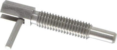 Vlier - 3/8-16, 1.18" Thread Length, 1/4" Plunger Diam, 0.75 Lb Init to 3.75 Lb Final End Force, Stainless Steel Locking L Handle Plunger - 2" Body Length, 1.31" Length Under Head, 0.56" Plunger Projection - USA Tool & Supply