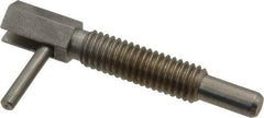 Vlier - 3/8-16, 1.18" Thread Length, 1/4" Plunger Diam, 0.75 Lb Init to 3.75 Lb Final End Force, Stainless Steel Locking L Handle Plunger - 2" Body Length, 1.31" Length Under Head, Locking Element, 0.56" Plunger Projection - USA Tool & Supply