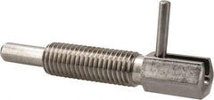 Vlier - 5/8-11, 1.82" Thread Length, 0.38" Plunger Diam, 1 Lb Init to 5 Lb Final End Force, Stainless Steel Locking L Handle Plunger - 3.05" Body Length, 2" Length Under Head, Locking Element, 1" Plunger Projection - USA Tool & Supply