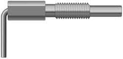 Vlier - M6x1.0 Thread, 20mm Thread Length, 0.16" Plunger Diam, 0.5 Lb Init to 2.5 Lb Final End Force, Steel L Handle Plunger - 1-1/4" Body Length, 0.8" Length Under Head, 0.38" Plunger Projection - USA Tool & Supply