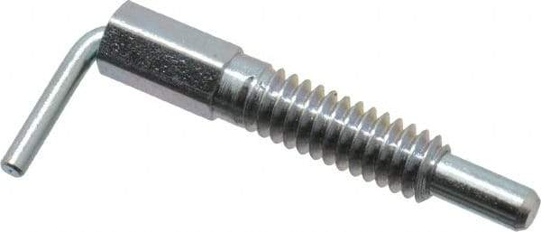 Vlier - 1/4-20, 0.8" Thread Length, 0.16" Plunger Diam, 0.5 Lb Init to 2.5 Lb Final End Force, Steel L Handle Plunger - 1-1/4" Body Length, 0.8" Length Under Head, 0.38" Plunger Projection - USA Tool & Supply