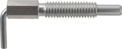 Vlier - 3/8-16, 1.18" Thread Length, 1/4" Plunger Diam, 0.75 Lb Init to 3.75 Lb Final End Force, Steel L Handle Plunger - 2" Body Length, 1.31" Length Under Head, 0.56" Plunger Projection - USA Tool & Supply