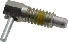 Vlier - 1/4-20, 1/2" Thread Length, 0.16" Plunger Diam, 0.12 Lb Init to 0.5 Lb Final End Force, Steel Locking L Handle Plunger - 3/4" Body Length, 1/2" Length Under Head, Locking Element, 0.2" Plunger Projection - USA Tool & Supply