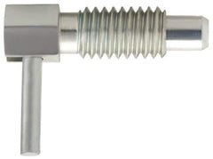 Vlier - 5/8-11, 1.07" Thread Length, 0.38" Plunger Diam, 0.75 Lb Init to 2.5 Lb Final End Force, Stainless Steel Locking L Handle Plunger - 1.88" Body Length, 1-1/4" Length Under Head, 1/2" Plunger Projection - USA Tool & Supply