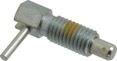 Vlier - 5/8-11, 1.07" Thread Length, 0.38" Plunger Diam, 0.75 Lb Init to 2.5 Lb Final End Force, Steel Locking L Handle Plunger - 1.88" Body Length, 1-1/4" Length Under Head, Locking Element, 1/2" Plunger Projection - USA Tool & Supply