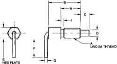 Vlier - 1/4-20, 1/2" Thread Length, 0.16" Plunger Diam, 0.12 Lb Init to 0.5 Lb Final End Force, Steel L Handle Plunger - 3/4" Body Length, 1/2" Length Under Head, 0.2" Plunger Projection - USA Tool & Supply