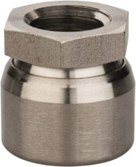 Vlier - 5/8-11, 11/16" Pad Diam, Uncoated Bottom, Stainless Steel Toggle Pad - 7/16 Depth, 1" OAL, 7/8" Width Across Flats, 15° Swivel Angle - USA Tool & Supply