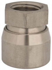 Vlier - 1-8, 1-5/8" Pad Diam, Uncoated Bottom, Stainless Steel Toggle Pad - 13/16 Depth, 1-53/64" OAL, 1-3/8" Width Across Flats, 15° Swivel Angle - USA Tool & Supply
