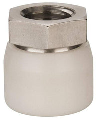 Vlier - 3/4-10, 1-1/4" Pad Diam, Uncoated Bottom, Stainless Steel Toggle Pad - 5/8 Depth, 1-11/32" OAL, 1-1/16" Width Across Flats, 15° Swivel Angle - USA Tool & Supply