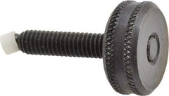 Vlier - 5/16-18 Knurled Shoulderless Swivel Pad Tip Steel Thumb Screw - 1-15/16" OAL, 1-1/8" Head Diam x 7/16" Head Height, Black Oxide Finish - USA Tool & Supply