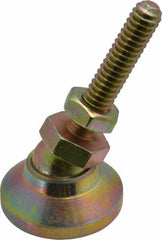 Vlier - 1/4-20 Bolt Thread, Studded Pivotal Stud Mount Leveling Pad & Mount - 1,100 Max Lb Capacity, 1" Base Diam - USA Tool & Supply