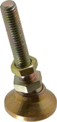 Vlier - 3/8-16 Bolt Thread, Studded Pivotal Stud Mount Leveling Pad & Mount - 3,750 Max Lb Capacity, 1-1/4" Base Diam - USA Tool & Supply