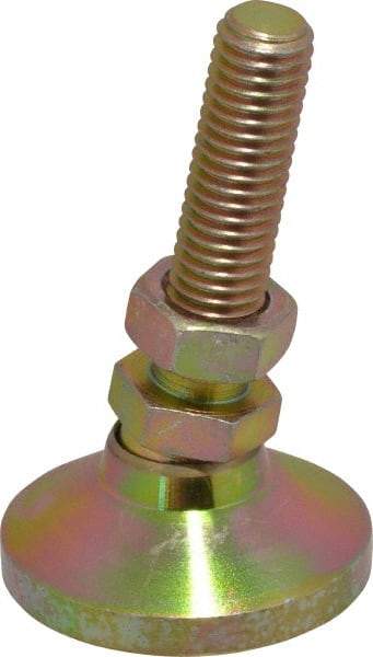 Vlier - 1/2-13 Bolt Thread, Studded Pivotal Stud Mount Leveling Pad & Mount - 5,000 Max Lb Capacity, 1-7/8" Base Diam - USA Tool & Supply