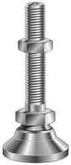 Vlier - 3/4-10 Bolt Thread, Studded Pivotal Stud Mount Leveling Pad & Mount - 7,200 Max Lb Capacity, 3" Base Diam - USA Tool & Supply