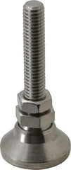 Vlier - 3/8-16 Bolt Thread, Studded Pivotal Stud Mount Leveling Pad & Mount - 3,750 Max Lb Capacity, 1-1/4" Base Diam - USA Tool & Supply