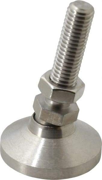 Vlier - 1/2-13 Bolt Thread, Studded Pivotal Stud Mount Leveling Pad & Mount - 5,000 Max Lb Capacity, 1-7/8" Base Diam - USA Tool & Supply